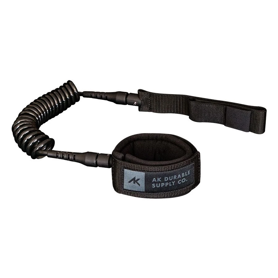 AK Coil Wingboarding Calf/ Ankle Leash - Black And Teal 6' Discounts Apply ! 3 AK Coil Wingboarding Calf/ Ankle Leash - Black And Teal 6' Discounts Apply !