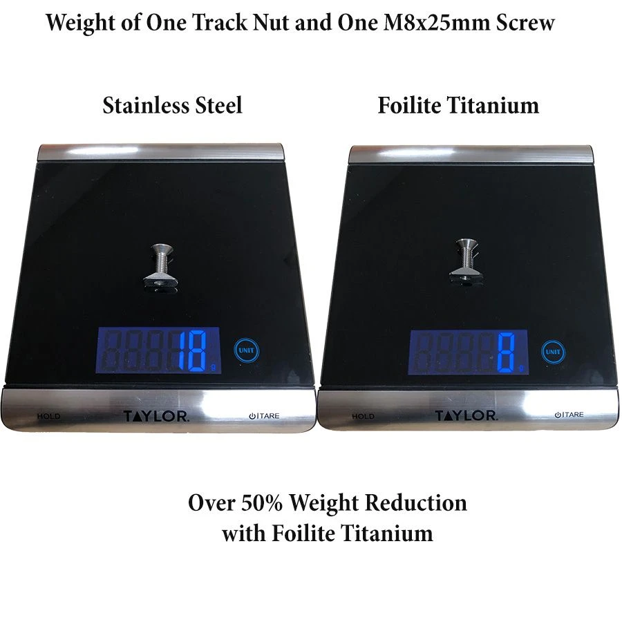 Foilite - M8 Titanium Hydrofoil Hardware Set - 4 Track Nuts And 4 M8 Screws Discounts Apply ! 7 Foilite - M8 Titanium Hydrofoil Hardware Set - 4 Track Nuts And 4 M8 Screws Discounts Apply ! - Image 5